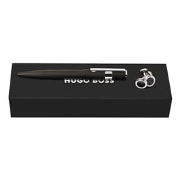 Hugo Boss Комплект химикалка и ръкавели Gear Pinstripe, черни