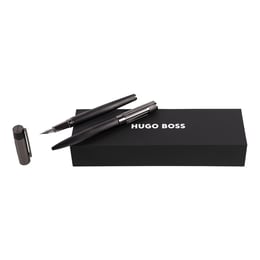 Hugo Boss Комплект химикалка и писалка Gear Ribs, черни
