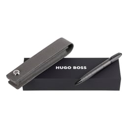 Hugo Boss Комплект химикалка и калъф Oval Gun, тъмносиви