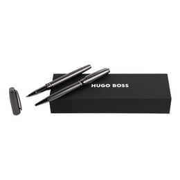 Hugo Boss Комплект химикалка и ролер Stream Gun, сиви