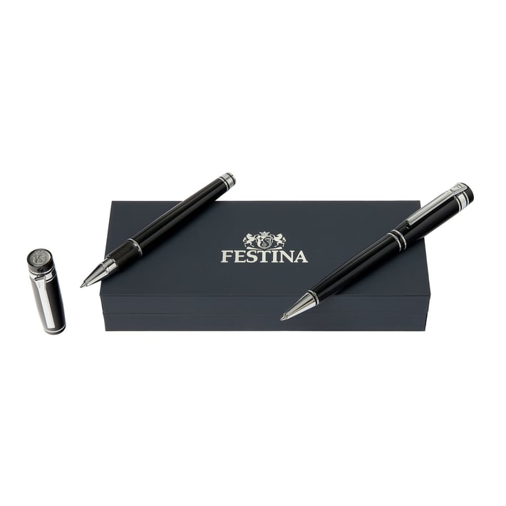 Festina Комплект ролер и химикалка Bold Classic, в кутия, черни