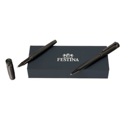 Festina Комплект ролер и химикалка Bold Stripe, в кутия, черни