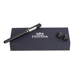 Festina Комплект писалка и ръкавели Classicals Black, черни
