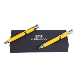 Festina Комплект писалка и химикалка Classicals Chrome, жълти