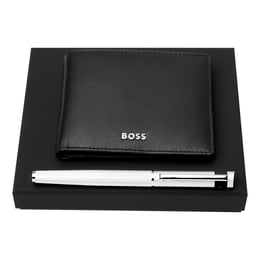 Hugo Boss Комплект портфейл и ролер Classic Smooth, бели