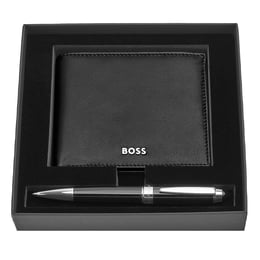 Hugo Boss Комплект портфейл и химикалка Classic Smooth, черни