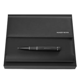 Hugo Boss Комплект химикалка и папка Core, A5, черни