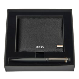 Hugo Boss Комплект портфейл и химикалка Iconic, черни
