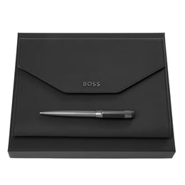 Hugo Boss Комплект химикалка и папка Rive, A5, хром