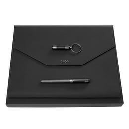 Hugo Boss Комплект писалка, ключодържател и папка Rive, A4