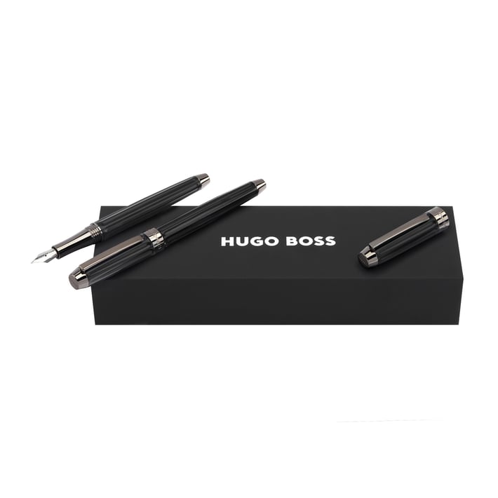 Hugo Boss Комплект писалка и ролер Beam, в кутия, черни