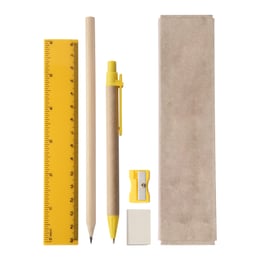 Cool Комплект Gabon, химикалка, молив, линия, острилка, гума, жълти