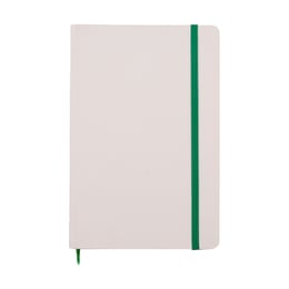 Тефтер Viena, А5, с ластик, широки редове, 80 листа, бяло-зелен