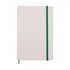Тефтер Viena, А5, с ластик, широки редове, 80 листа, бяло-зелен