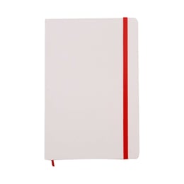 Тефтер Viena, А5, с ластик, широки редове, 80 листа, бяло-червен