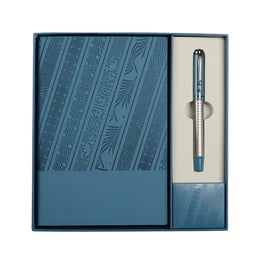 Floral Blue Комплект тефтер и химикалка, в кутия, сини
