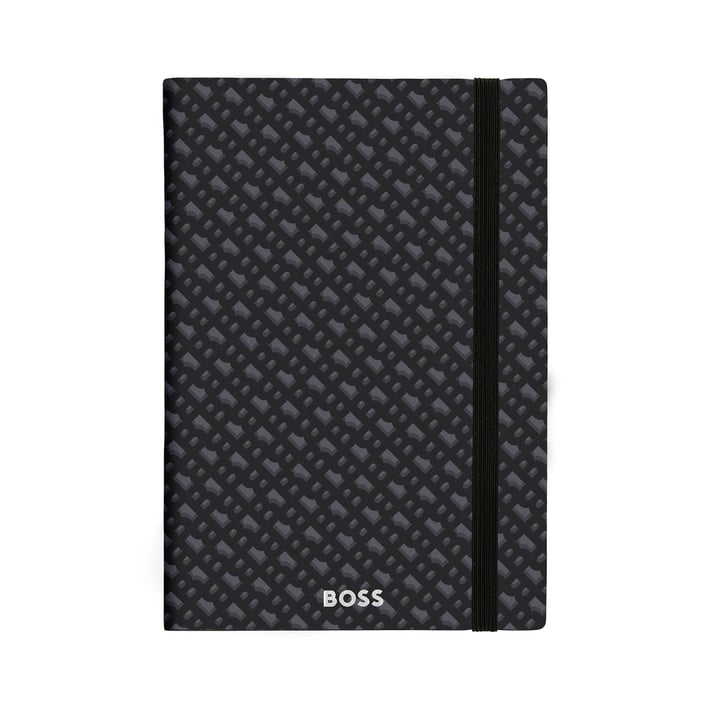 Hugo Boss Тефтер Monogram, A5, на редове, сив