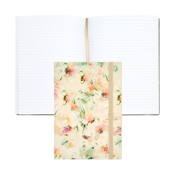 Hugo Boss Тефтер Tie-Dye Flower, A5, на редове, кремав