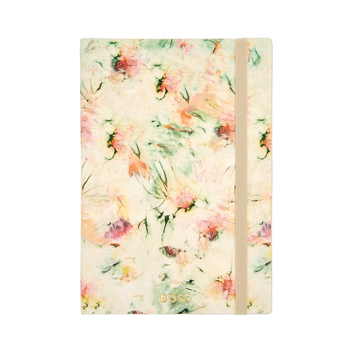 Hugo Boss Тефтер Tie-Dye Flower, A5, на редове, кремав