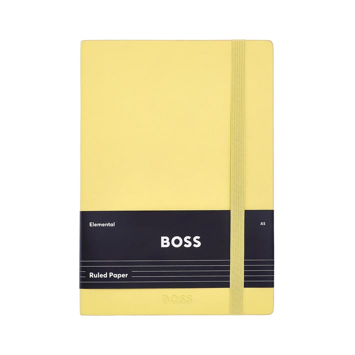 Hugo Boss Тефтер Pastel Classic, A5, на редове, светложълт