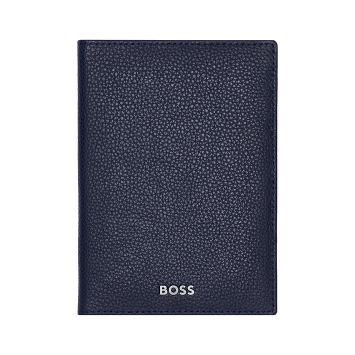 Hugo Boss Калъф за паспорт Classic Grained, тъмносин
