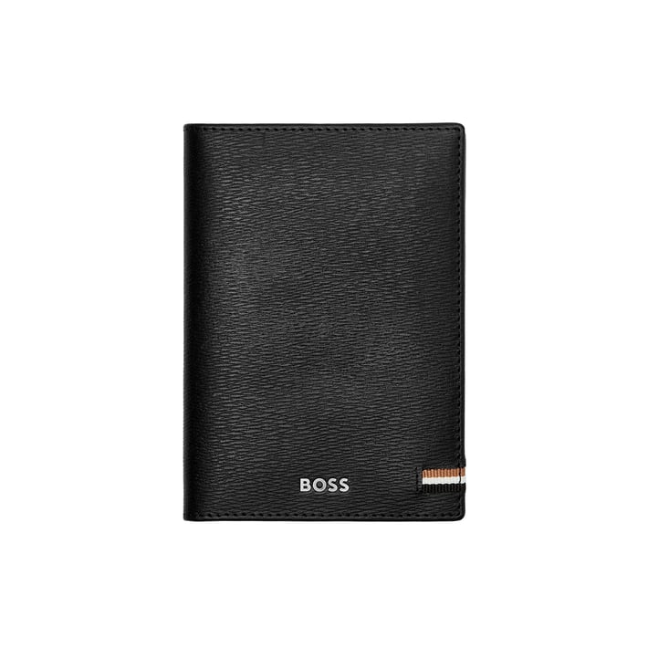 Hugo Boss Калъф за паспорт Iconic, черен