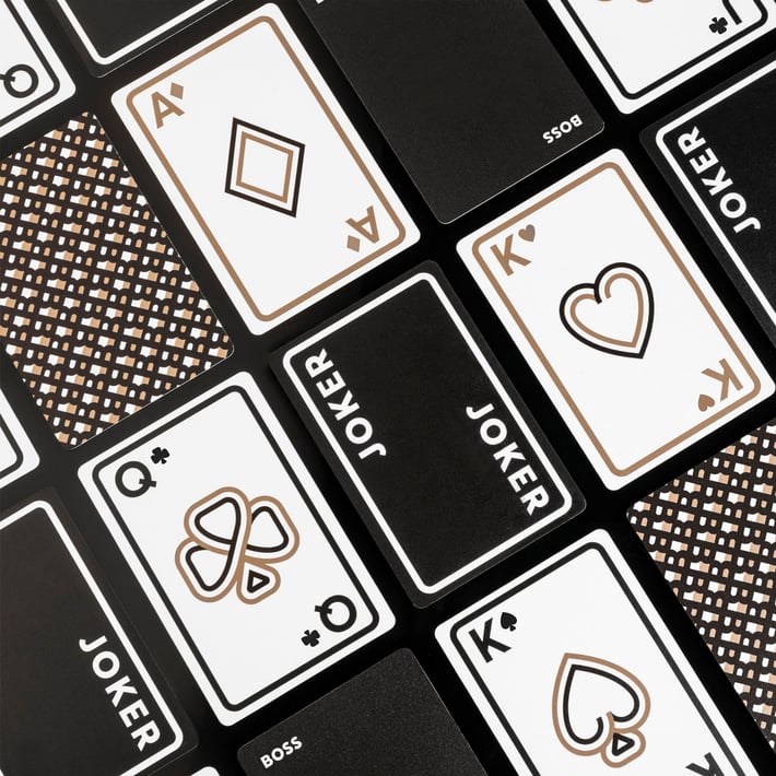 Hugo Boss Карти за игра Iconic, 2 тестета, черни
