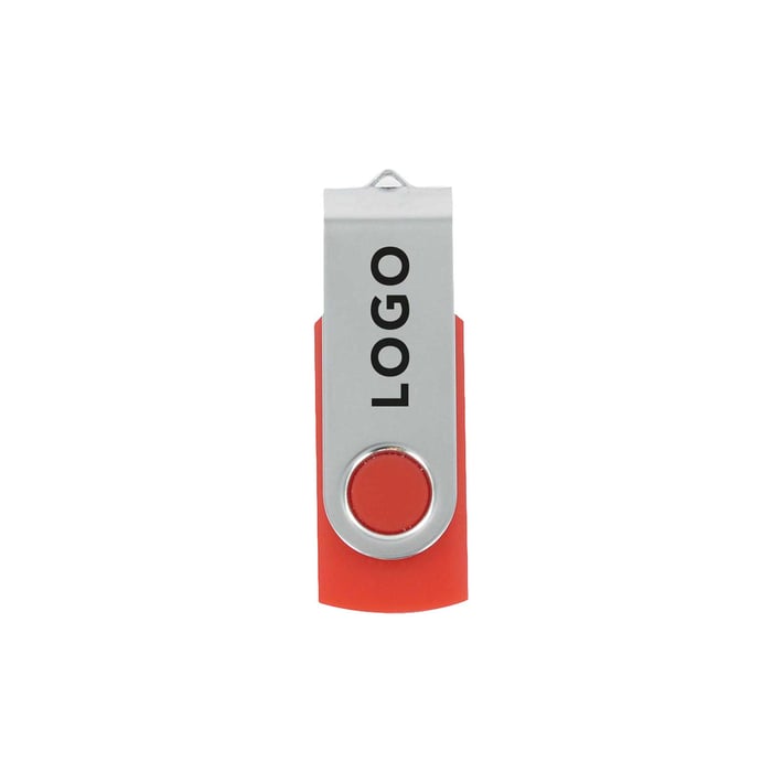 USB флаш памет Swivel, USB 2.0, 16 GB, без лого, червена