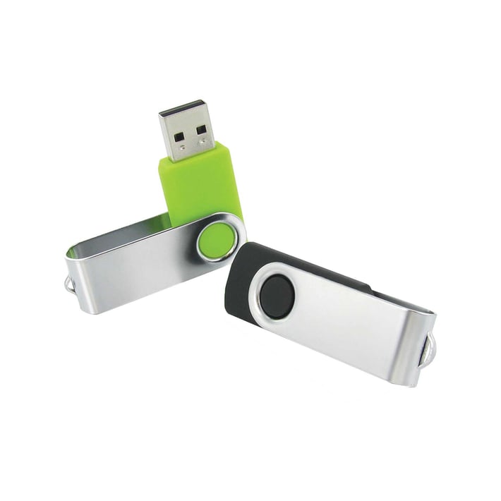 USB флаш памет Swivel, USB 2.0, 16 GB, без лого, червена