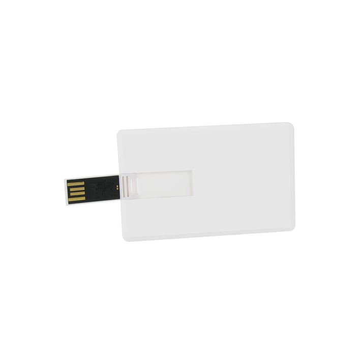 USB флаш памет Credit Card, USB 2.0, 8 GB, без лого, бяла