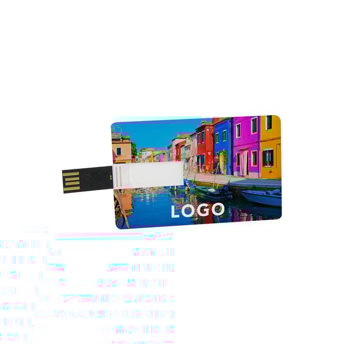 USB флаш памет Credit Card, USB 2.0, 8 GB, без лого, бяла