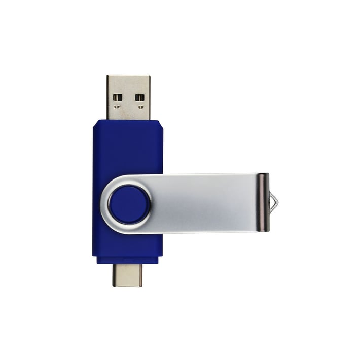 USB флаш памет Swivel, USB 3.0, 16 GB, Type-C OTG, синя