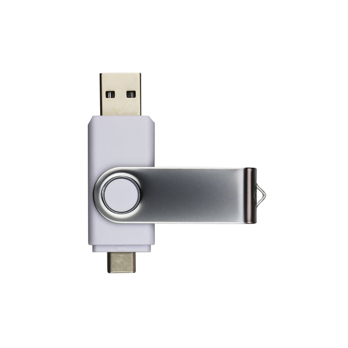 USB флаш памет Swivel, USB 3.0, 16 GB, Type-C OTG, бяла