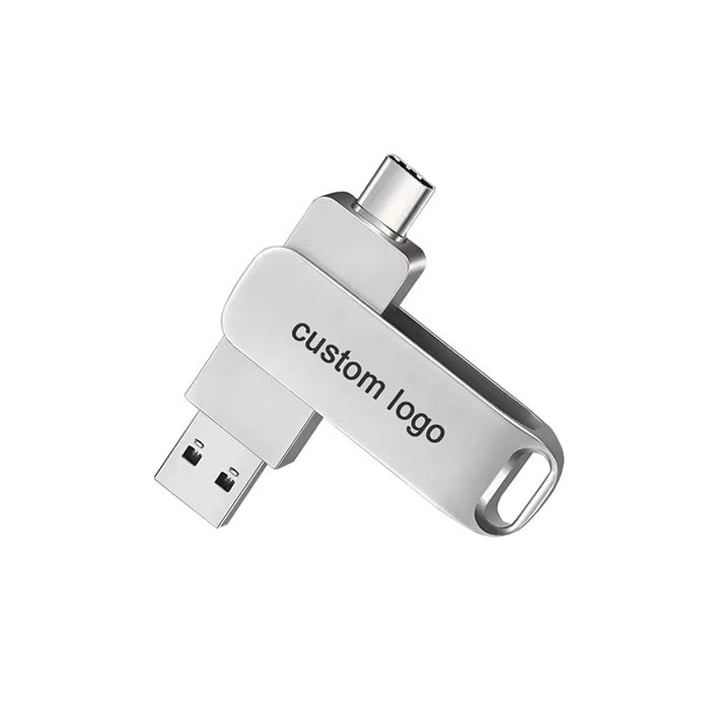 USB флаш памет Premium, 32 GB, USB 2.0, USB Type A, USB Type C, сребриста