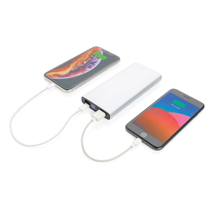 XD Мобилна батерия, 10000 mAh, сребриста