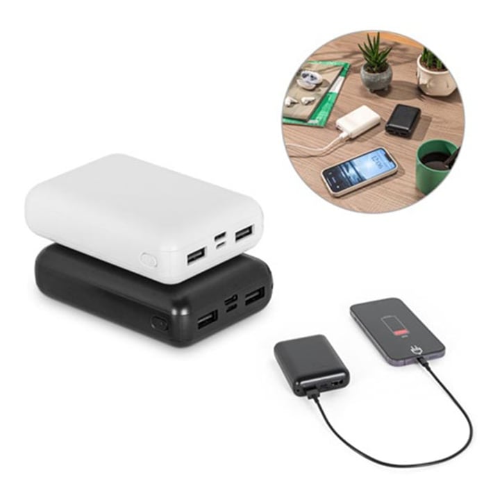 Hi!dea Мобилна Батерия Leakey, 10000 mAh, бяла