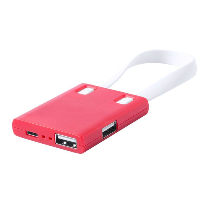 Yurian USB Хъб, с 3 порта, червен