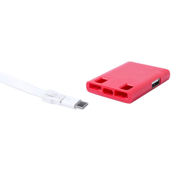 Yurian USB Хъб, с 3 порта, червен