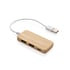 XD USB Хъб, с 2 USB 2.0 порта и 1 USB Type C, бамбуков