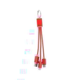 Cool Кабел 3 в 1 USB Scolt, Lightning, micro USB и USB type C, червен