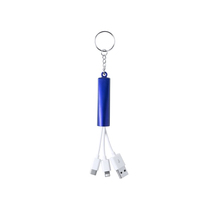 Zaref Кабел 3 в 1 USB, Lightning, micro USB и USB type C, син