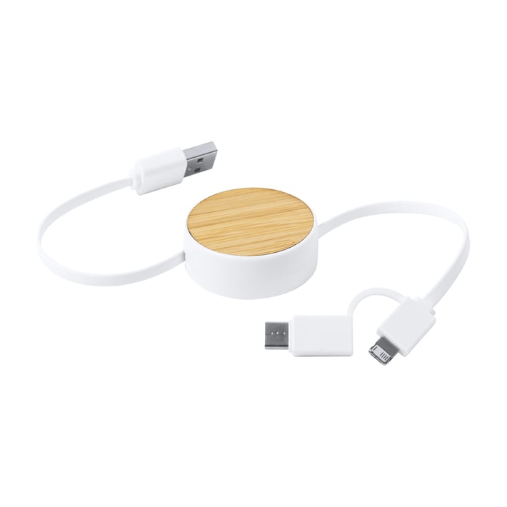 Grets Еко кабел 3 в 1 USB, Lightning, micro USB и USB type C