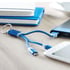 Rizo Кабел за зареждане, USB, Micro USB, USB Type-C, син