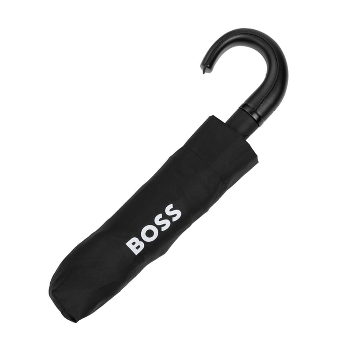 Hugo Boss Чадър Iconic Pocket, черен