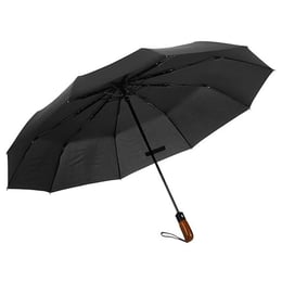 Чадър Open/Close, автоматичен, диаметър 105 cm, дървена дръжка, черен