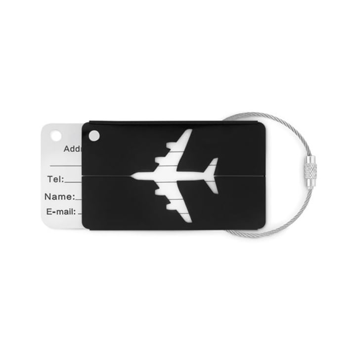 More Than Gifts Етикет за багаж Fly Tag, алуминиев, черен