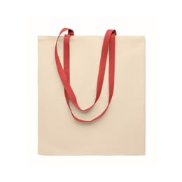 More Than Gifts Торба Zevra, памучна, 140 g/m2, натурална, с червени дръжки