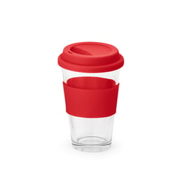 Чаша за пътуване Barty, стъклена, 330 ml, червена