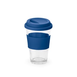 Чаша за пътуване Barty, стъклена, 330 ml, синя