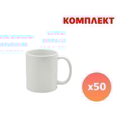 BESTSUB Чаша, керамична, клас АА, бяла, 330 ml, с пълноцветен печат, 50 броя